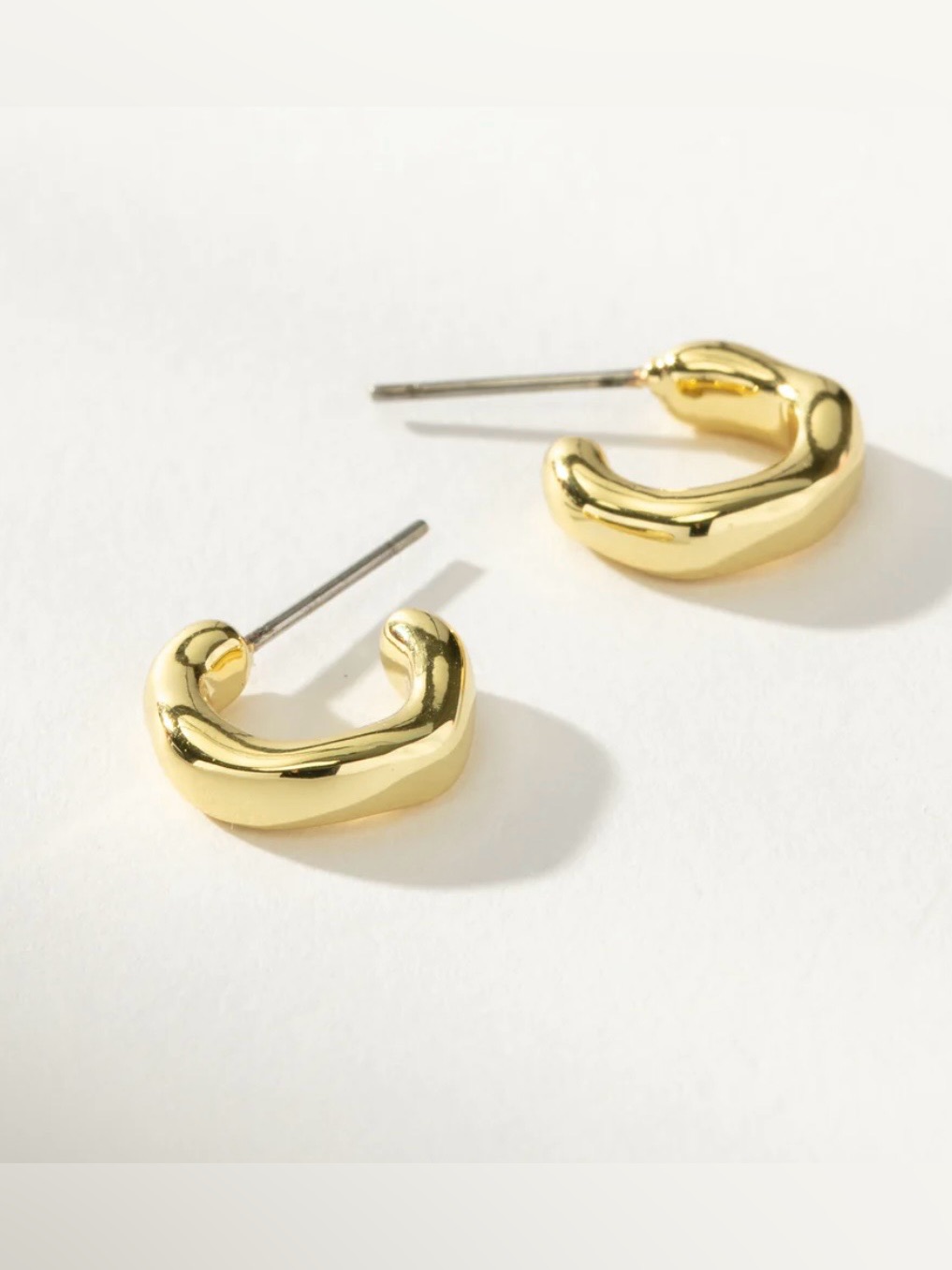New Uncommon James Gold Goals Huggie Hoop Earrings.
